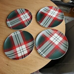 NWT Hearth & Hand with Magnolia Salad Plates Christmas Plaid Tartan Target 2022
